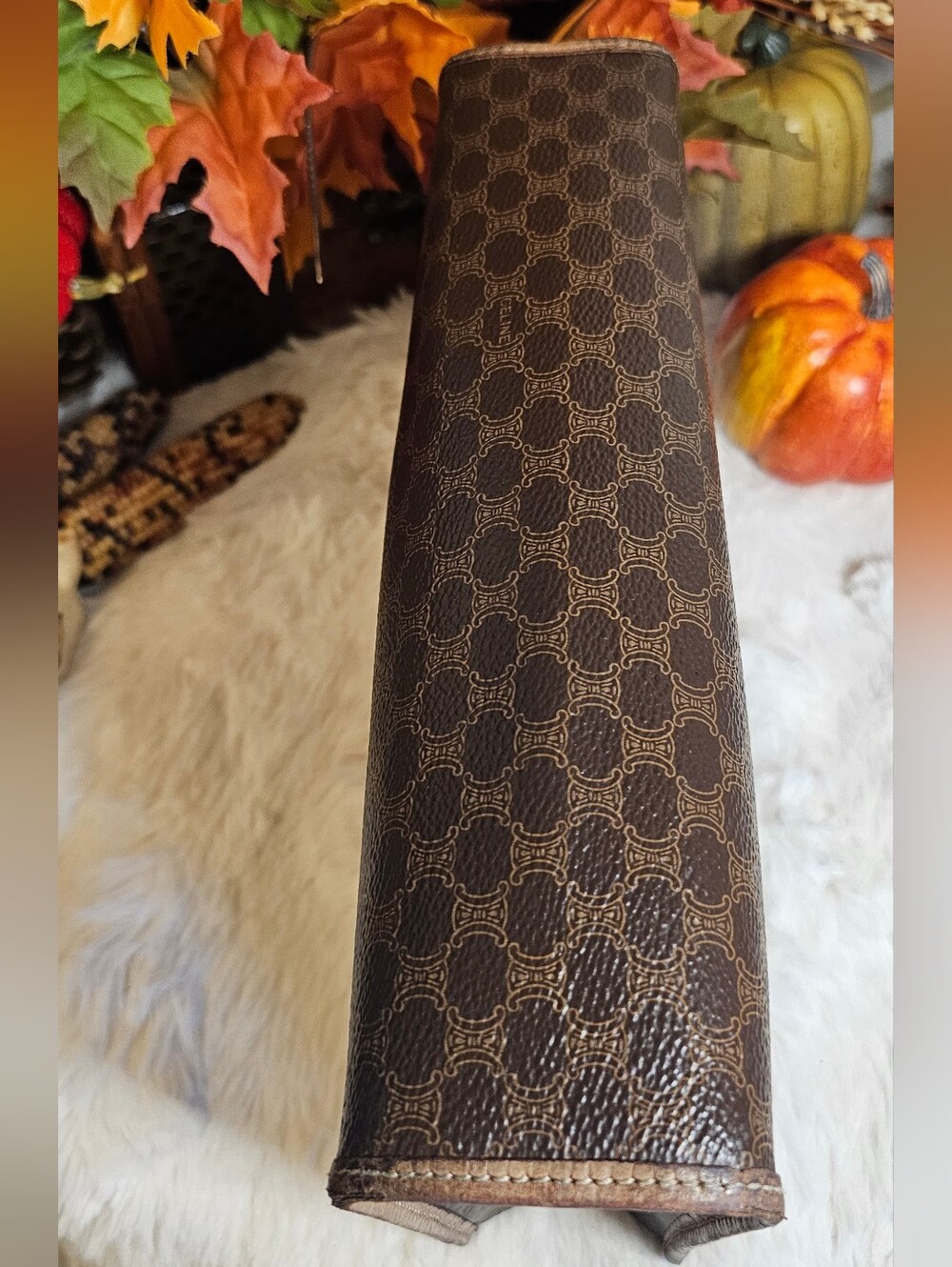 Celine Brown Monogram Canvas Clutch with Gold Hardware - Picture 8 of 14